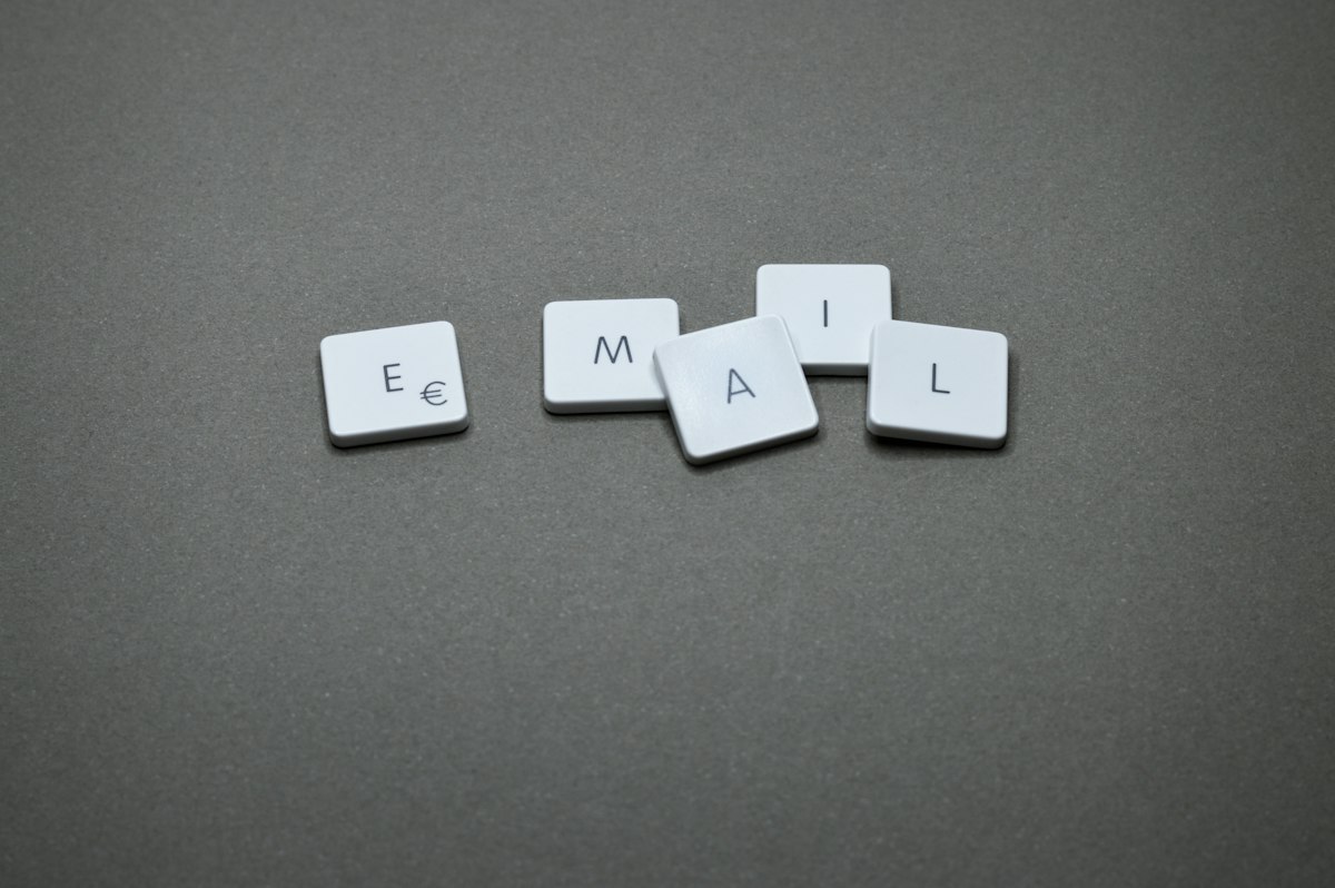 Letter tiles spelling email